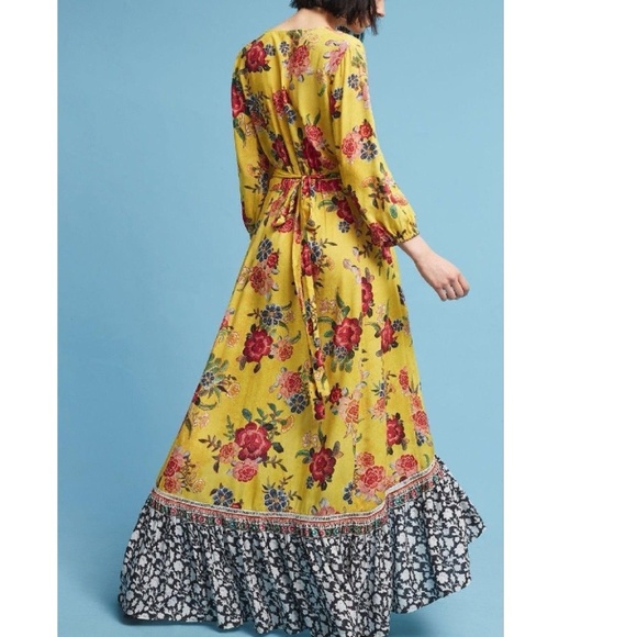 Anthropologie Farm Rio SUNLIT FLORAL  MAXI DRESS - Picture 3 of 8